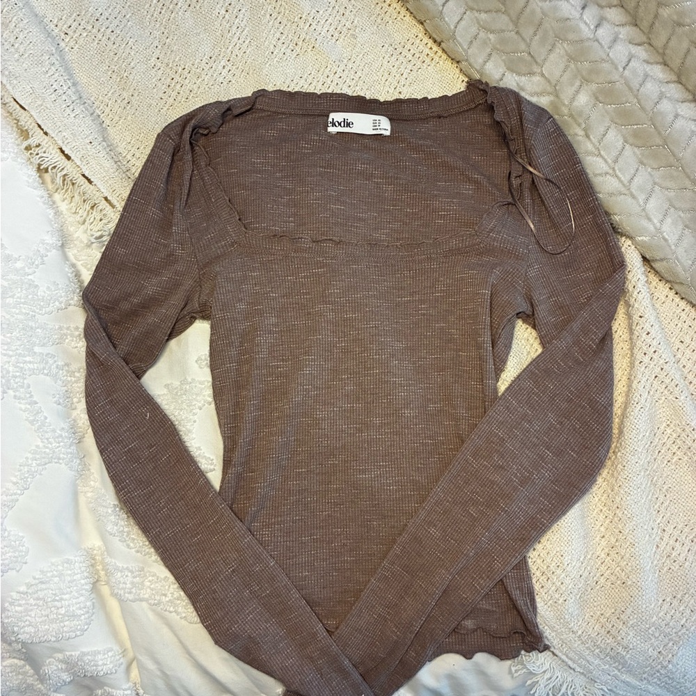 Elodie Chocolate Long Sleeve Top